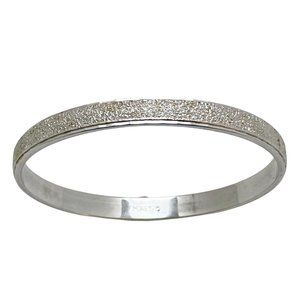 Vintage Monet Silver Textured Bangle Bracelet